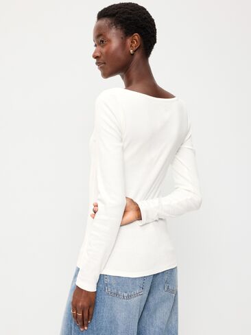 Old Navy Snug Long-Sleeve Boatneck T-Shirt - White Lilies in Saudi Arabia