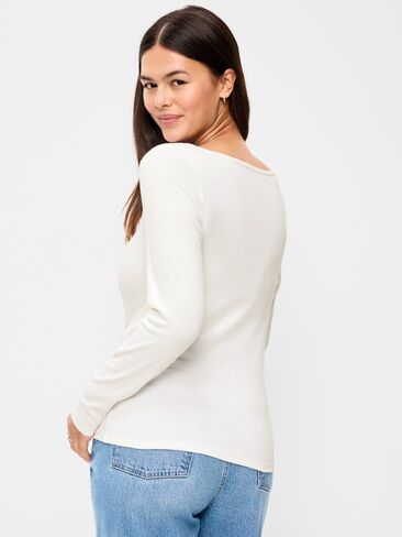 Old Navy Snug Long-Sleeve Boatneck T-Shirt - White Lilies in Saudi Arabia