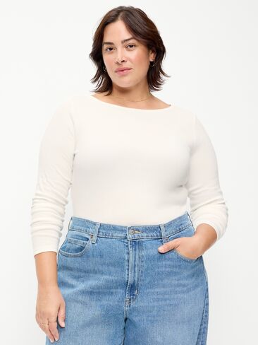 Old Navy Snug Long-Sleeve Boatneck T-Shirt - White Lilies in Saudi Arabia