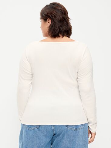 Old Navy Snug Long-Sleeve Boatneck T-Shirt - White Lilies in Saudi Arabia
