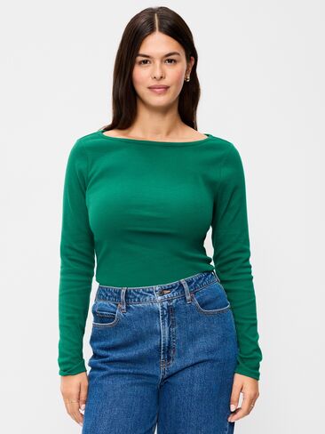 Old Navy Snug Long-Sleeve Boatneck T-Shirt - Rainforest Jewel in Saudi Arabia
