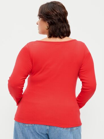 Old Navy Snug Long-Sleeve Boatneck T-Shirt - Scotty Red in Saudi Arabia