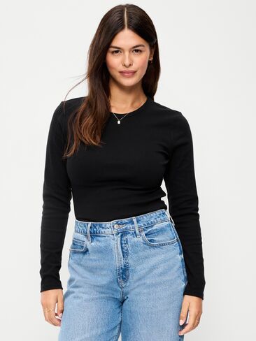 Old Navy Snug Crew-Neck Long Sleeve T-Shirt - Black Jack in Saudi Arabia