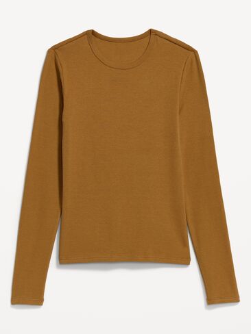 Old Navy Snug Crew-Neck Long Sleeve T-Shirt - SYCAMORE BARK in Saudi Arabia