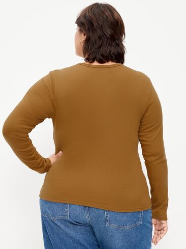 Old Navy Snug Crew-Neck Long Sleeve T-Shirt - SYCAMORE BARK in Saudi Arabia