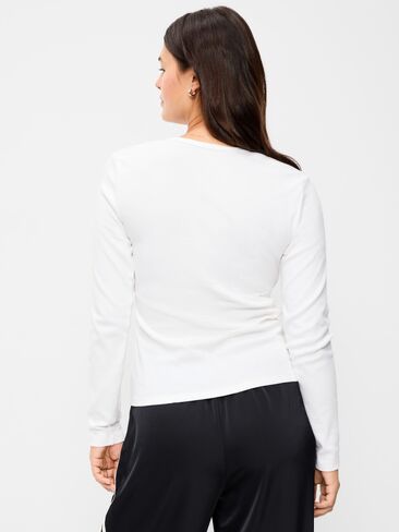 Old Navy Snug Crew-Neck Long Sleeve T-Shirt - White Lilies in Saudi Arabia