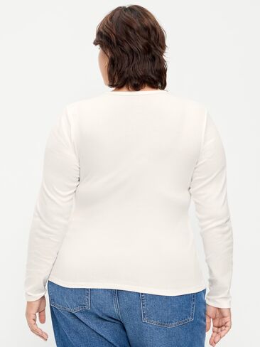 Old Navy Snug Crew-Neck Long Sleeve T-Shirt - White Lilies in Saudi Arabia