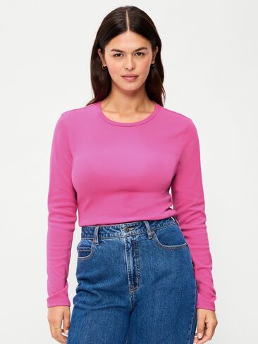 Old Navy Snug Crew-Neck Long Sleeve T-Shirt - Wild Prairie Rose in Saudi Arabia