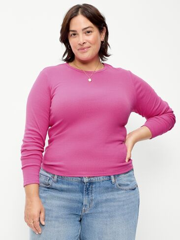 Old Navy Snug Crew-Neck Long Sleeve T-Shirt - Wild Prairie Rose in Saudi Arabia