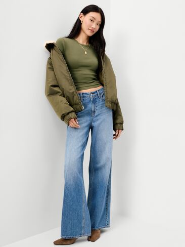 Old Navy Snug Crew-Neck Long Sleeve T-Shirt - Dill Caper in Saudi Arabia
