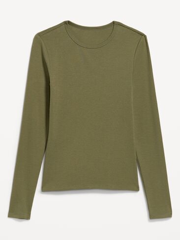 Old Navy Snug Crew-Neck Long Sleeve T-Shirt - Dill Caper in Saudi Arabia