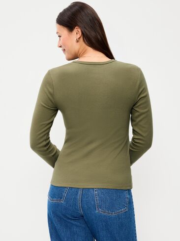 Old Navy Snug Crew-Neck Long Sleeve T-Shirt - Dill Caper in Saudi Arabia