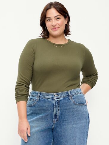 Old Navy Snug Crew-Neck Long Sleeve T-Shirt - Dill Caper in Saudi Arabia