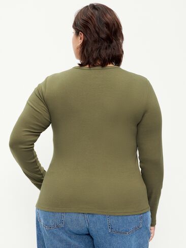 Old Navy Snug Crew-Neck Long Sleeve T-Shirt - Dill Caper in Saudi Arabia