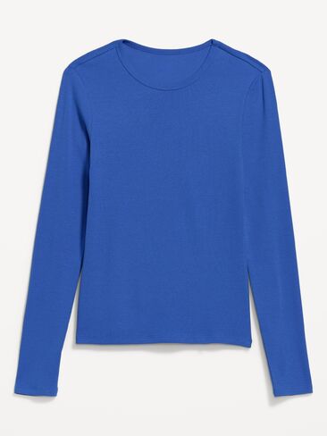 Old Navy Snug Crew-Neck Long Sleeve T-Shirt - CRAYON BLUE in Saudi Arabia