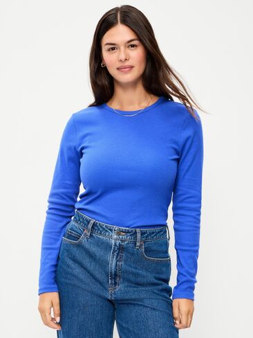 Old Navy Snug Crew-Neck Long Sleeve T-Shirt - CRAYON BLUE in Saudi Arabia