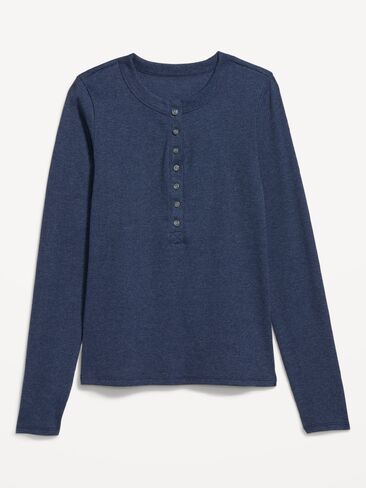 Old Navy Snug Long-Sleeve Ribbed Henley T-Shirt - Arctic Depth in Saudi Arabia