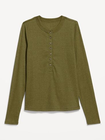 Old Navy Snug Long-Sleeve Ribbed Henley T-Shirt - Avocado Oil in Saudi Arabia