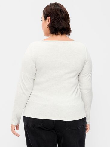 Old Navy Snug Long-Sleeve Boatneck T-Shirt - Light Gray Heather in Saudi Arabia
