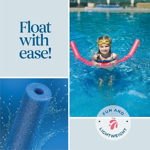 Play22 Pool Noodles Foam 2 Pack - 55" Long Extra Dense Swim Noodles, Red in Saudi Arabia