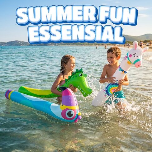 45-Inch Inflatable Pool Noodles, 3-Pack Kids Pool Floats for Beach & Travel in Kuwait