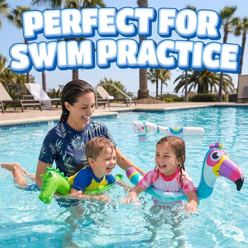 45-Inch Inflatable Pool Noodles, 3-Pack Kids Pool Floats for Beach & Travel in Kuwait