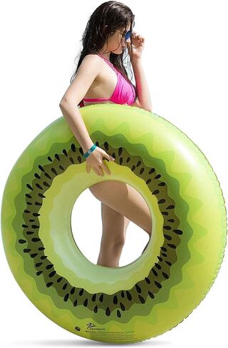 Jasonwell Inflatable Pool Floats Kids - Floaties Pool Tubes Swim Rings Fruit Water Float with a Beach Ball Watermelon Kiwi Orange Grape Lake Pool Toys for Swimming Pool Party Decorations in Kuwait