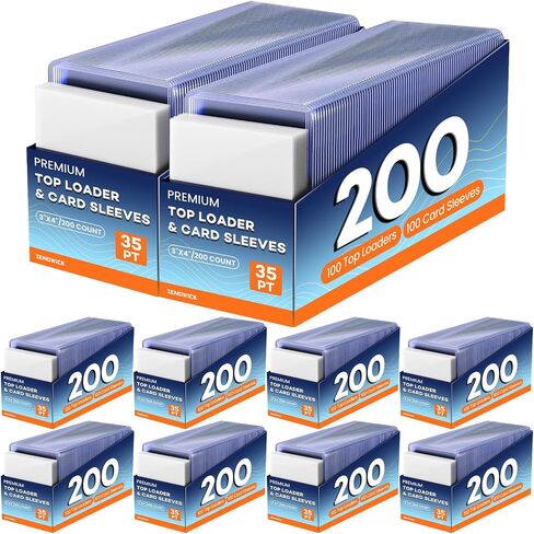 200 Card Sleeves Top Loaders for Cards, 3" x 4" Hard Plastic Toploaders in Saudi Arabia