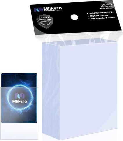 Mlikero 600 Count Card Sleeves, Clear Soft Trading Card Sleeves, Polypropylene (PP), Fit for MTG, TCG, Baseball, Football, Game Cards in Kuwait