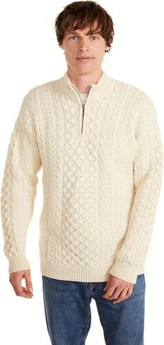 Men's Merino Wool Aran 1/2 Zipper Sweater in Saudi Arabia