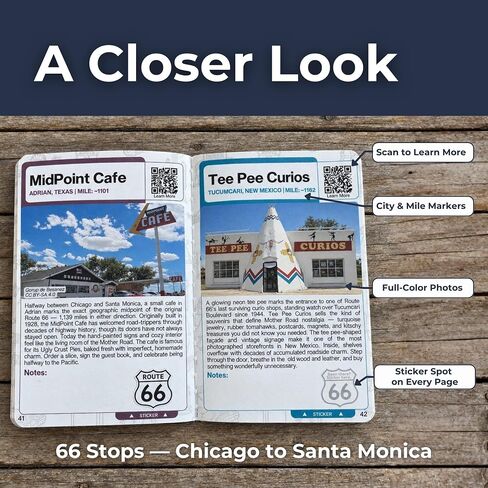 Historic Route 66 Passport Book - Stickers & Map to Track 66 Stops in Saudi Arabia