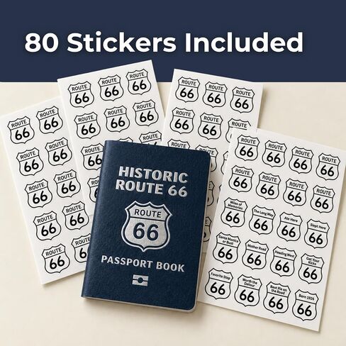 Historic Route 66 Passport Book - Stickers & Map to Track 66 Stops in Saudi Arabia