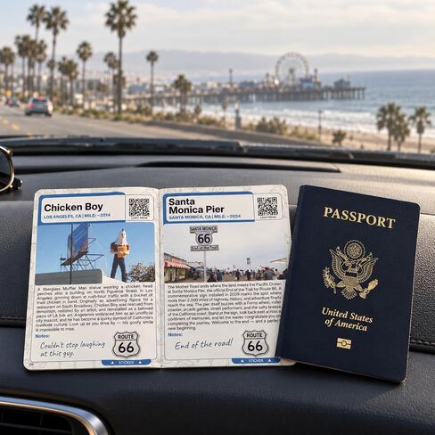 Historic Route 66 Passport Book - Stickers & Map to Track 66 Stops in Saudi Arabia