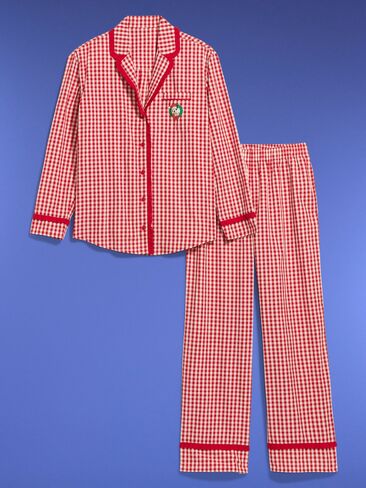 Old Navy Old Navy x Disney Poplin Pajama Pant Set for Women - Disney Red Gingham in Kuwait