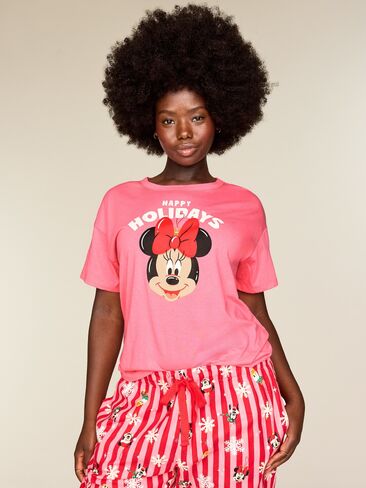 Old Navy Old Navy x Disney Oversized Graphic T-Shirt for Women - Disney Minnie in Kuwait