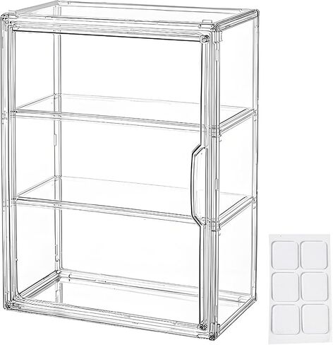 BOHOIDEE 3 Tiers Clear Display Case for Figures, Acrylic Storage Organizers in Kuwait