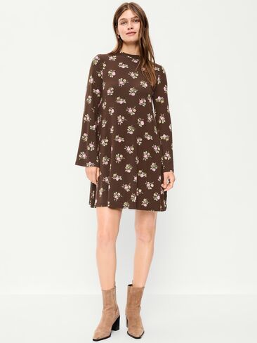 Old Navy High-Neck Jersey Mini Swing Dress - Multi Floral in Saudi Arabia