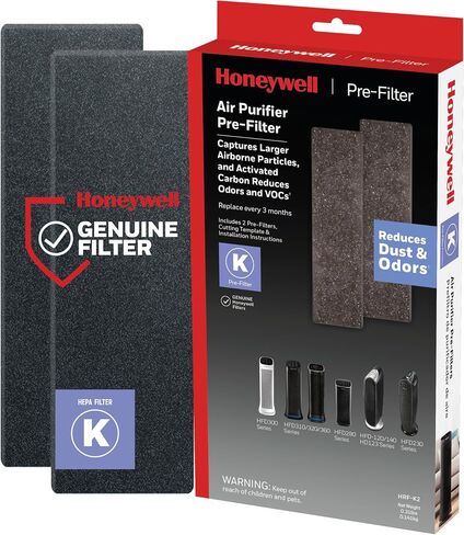 Honeywell Household Odor & Gas Reducing Pre-Filter, 2 Pack, Black in Kuwait