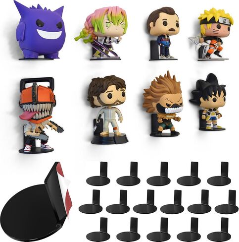 رف عرض لاصق JP حديث لشخصيات Funko Pop (عبوة من 8 قطع) - عرض حائط على رف Pop - حامل شخصية الحركة - تركيب لاصق سهل - أسود in Kuwait