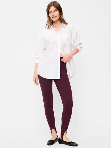 Old Navy High-Waisted Stirrup Leggings for Women - Red Raisin in Kuwait