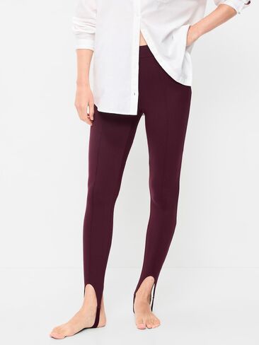 Old Navy High-Waisted Stirrup Leggings for Women - Red Raisin in Kuwait