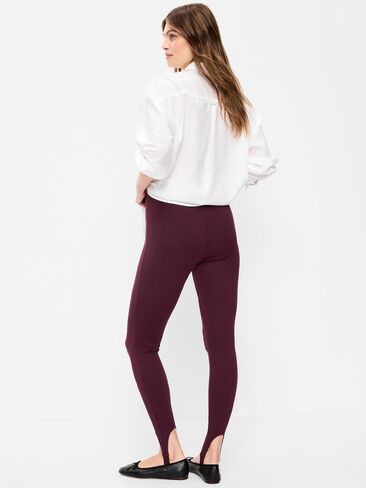 Old Navy High-Waisted Stirrup Leggings for Women - Red Raisin in Kuwait