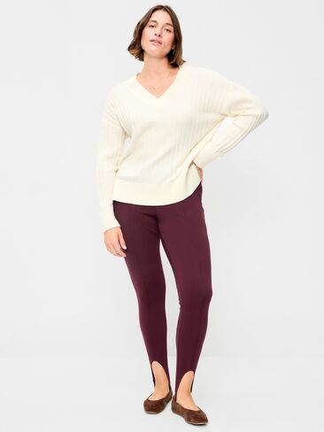 Old Navy High-Waisted Stirrup Leggings for Women - Red Raisin in Kuwait