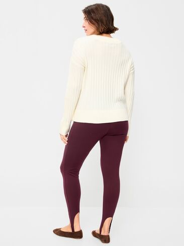 Old Navy High-Waisted Stirrup Leggings for Women - Red Raisin in Kuwait