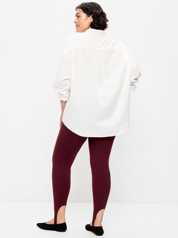 Old Navy High-Waisted Stirrup Leggings for Women - Red Raisin in Kuwait