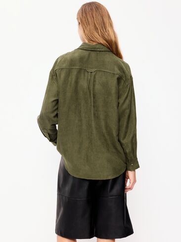 Old Navy Oversized Boyfriend Button-Down Faux-Suede Shirt - Hearthwood in Saudi Arabia