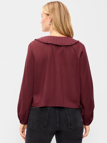 Old Navy Long-Sleeve Statement Collar Button-Front Top - Reddy Or Not in Saudi Arabia