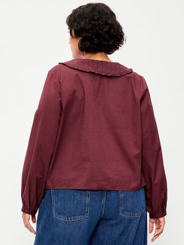 Old Navy Long-Sleeve Statement Collar Button-Front Top - Reddy Or Not in Saudi Arabia