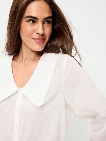 Old Navy Long-Sleeve Statement Collar Button-Front Top - White Lilies in Saudi Arabia
