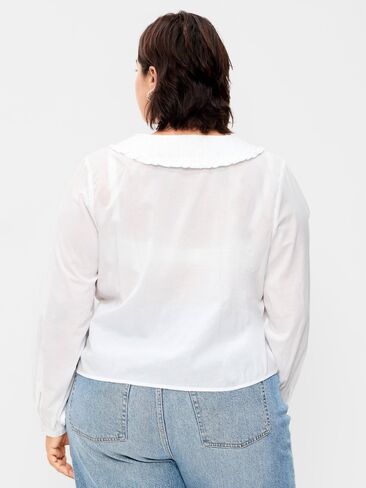 Old Navy Long-Sleeve Statement Collar Button-Front Top - White Lilies in Saudi Arabia